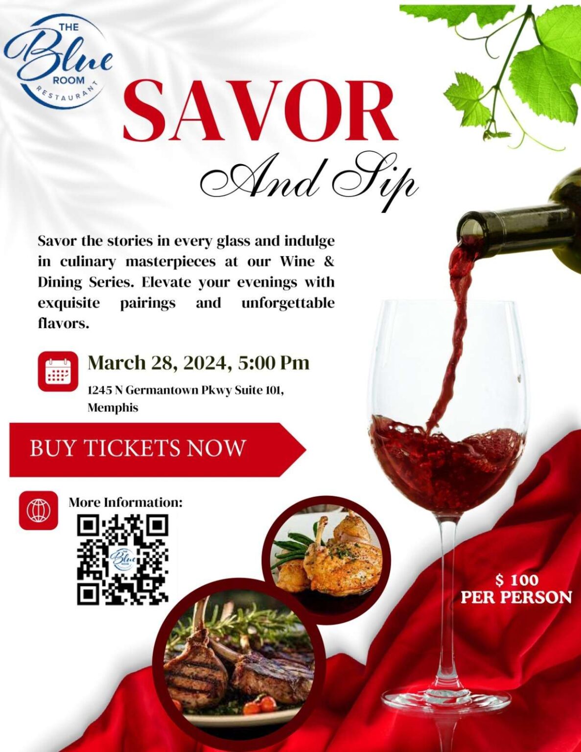 Wine pairing dinner the blue room restaurant memphis
